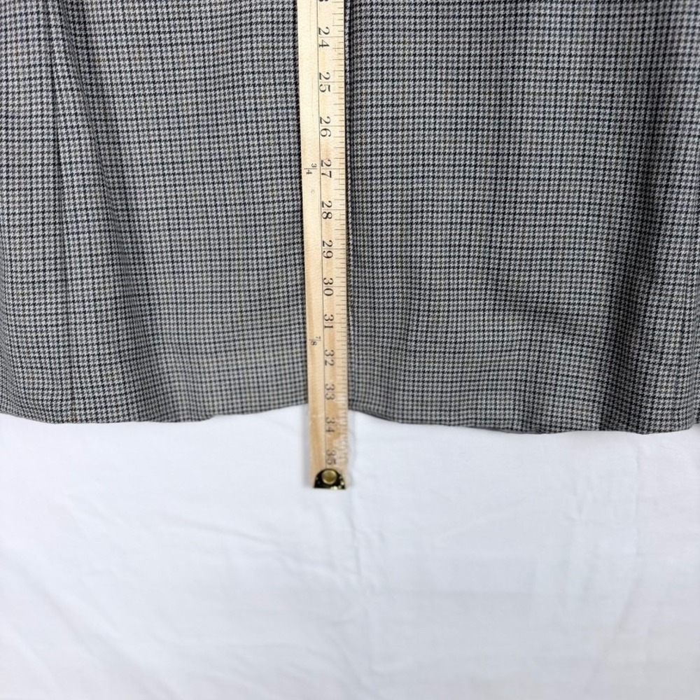 Chaps Ralph Lauren Gray Houndstooth Blazer Sport Coat 43L Silk Wool Blend - Picture 10 of 11